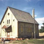 Mt Carmel Church in Stratroy was located on the corner of Hwy 81. It wasa safety harzard causing blind spot for car turning as well as the people entering and exiting the doors that was right on the highway. The Church was 40x80ft, triple brick, with a slate roof, stain glass windows. It was moved back and to the side on the property.