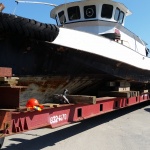 Tug boat 60X16 ft weighing 110 tons moved from Southampton habour to the customer's yard to be rebuilt.