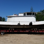 Tug boat 60X16 ft weighing 110 tons moved from Southampton habour to the customer's yard to be rebuilt.