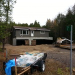 House 24x40ft was moved to a new property as owners were building a new house. House was moved approximately 3km around Spry Lake in Oliphant. Resting at new location