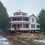 40x40ft unique cottage in Southampton was centred of a large lot. Developer wanted to house unique cottage moved to the side to side divided property into 2 lots, to build a brand new house.